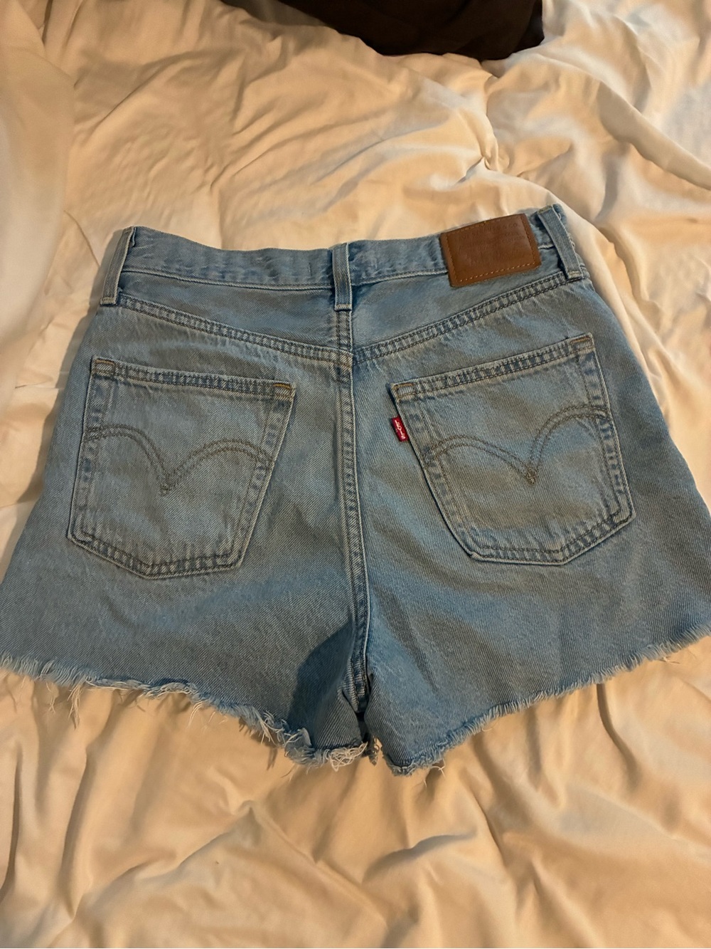 Levi's Light Blue Denim Cutoff Shorts with Frayed Hem